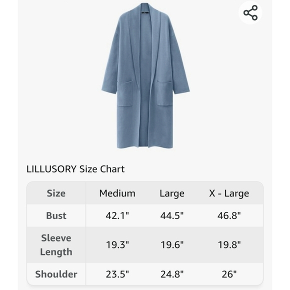 LILLUSORY Women's Oversized Long Cardigan - Picture 6 of 11
